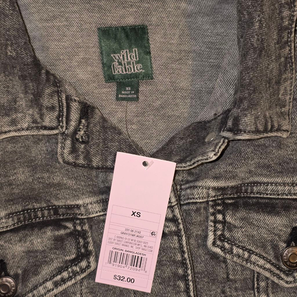 Women's Wild Fable Gray Acid Wash Jean Jacket XS - Picture 3 of 4